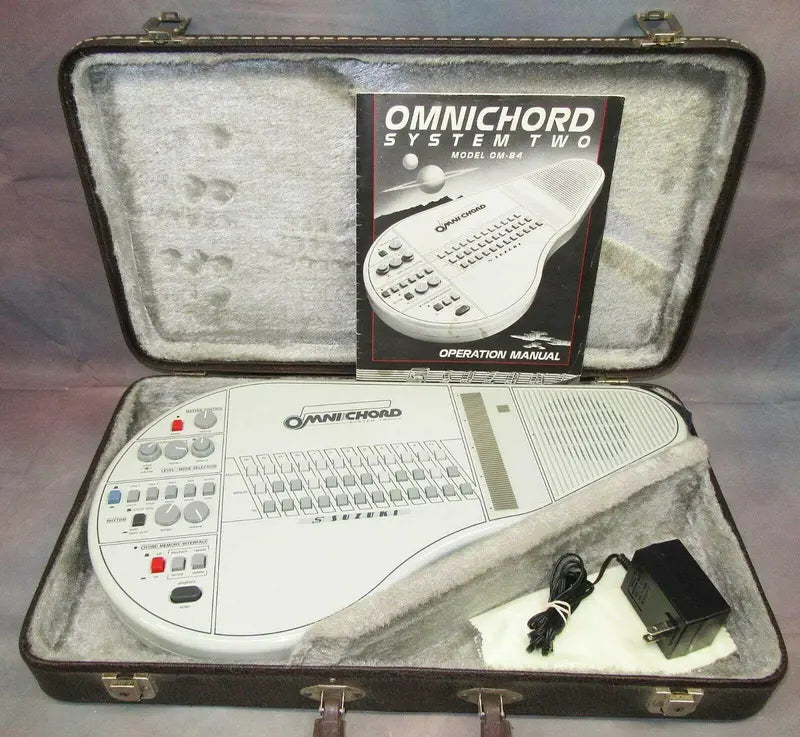 Suzuki Omnichord OM-84 System Two Electronic Keyboard – Includes Hard Case, Power Supply & Manual (Tested & Functional)