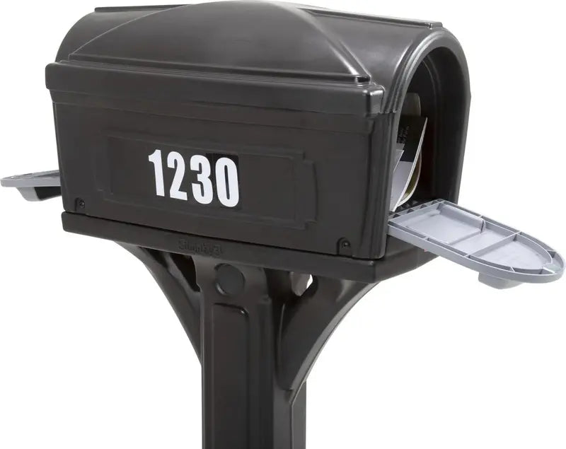 Traditional Black Plastic Residential Mailbox – Durable, Weather-Resistant Curbside Delivery Box