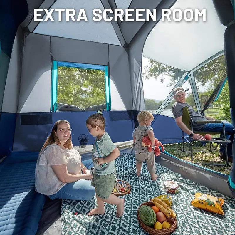 TIMBER RIDGE SUV Tent – 5–9-Person Weather-Resistant Car Camping Tent with Screen Porch, Awning & Included Rainfly
