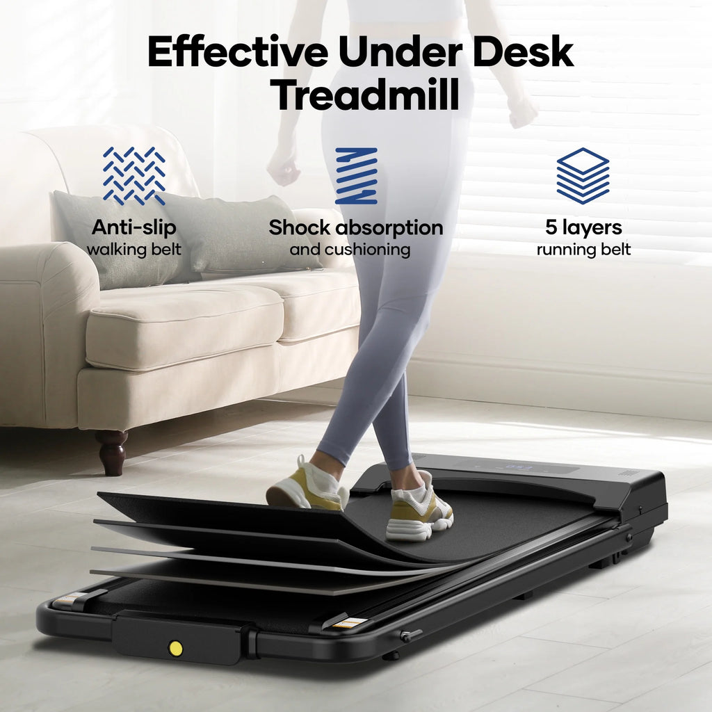 Naipo Treadmill Foldable 2 in 1 Walking Pad Compact Electric Running Remote Control for Home Fitness