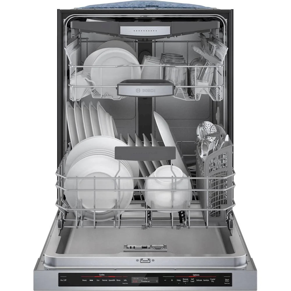 Bosch - 800 Series 24" Top Control Built-In Dishwasher with CrystalDry, Stainless Steel Tub, 3rd Rack, 42 dBa - Stainless steel