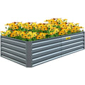 VEVOR Galvanized Raised Garden Bed, 80" x 40" x 19" Metal Planter Box, Gray Steel Plant Raised Garden Bed Kit, Planter Boxes ou