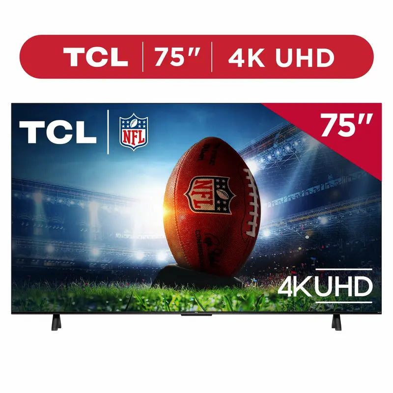 TCL 75″ 4-Series 4K UHD HDR Smart TV with Roku, Voice Control & AirPlay