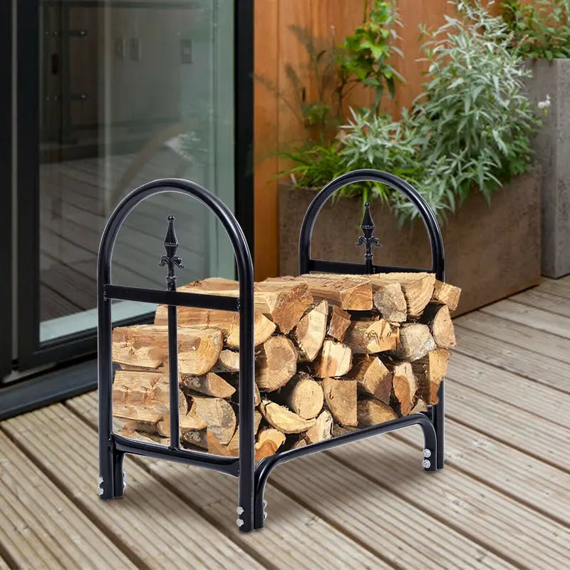 Compact 2-Foot Firewood Rack  Space-Saving Indoor and Outdoor Log Holder
