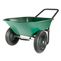 Garden Star Dual Wheel . Poly Tray Yard Rover Wheelbarrow . Green