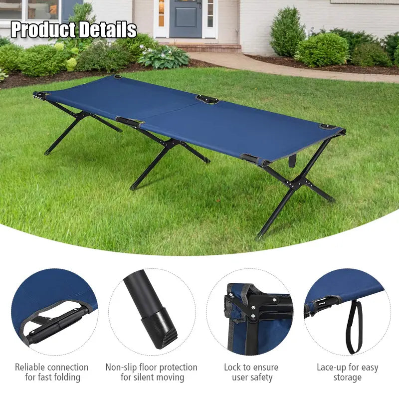 Travel-Ready Folding Camping Cot with Durable Carry Bag Included