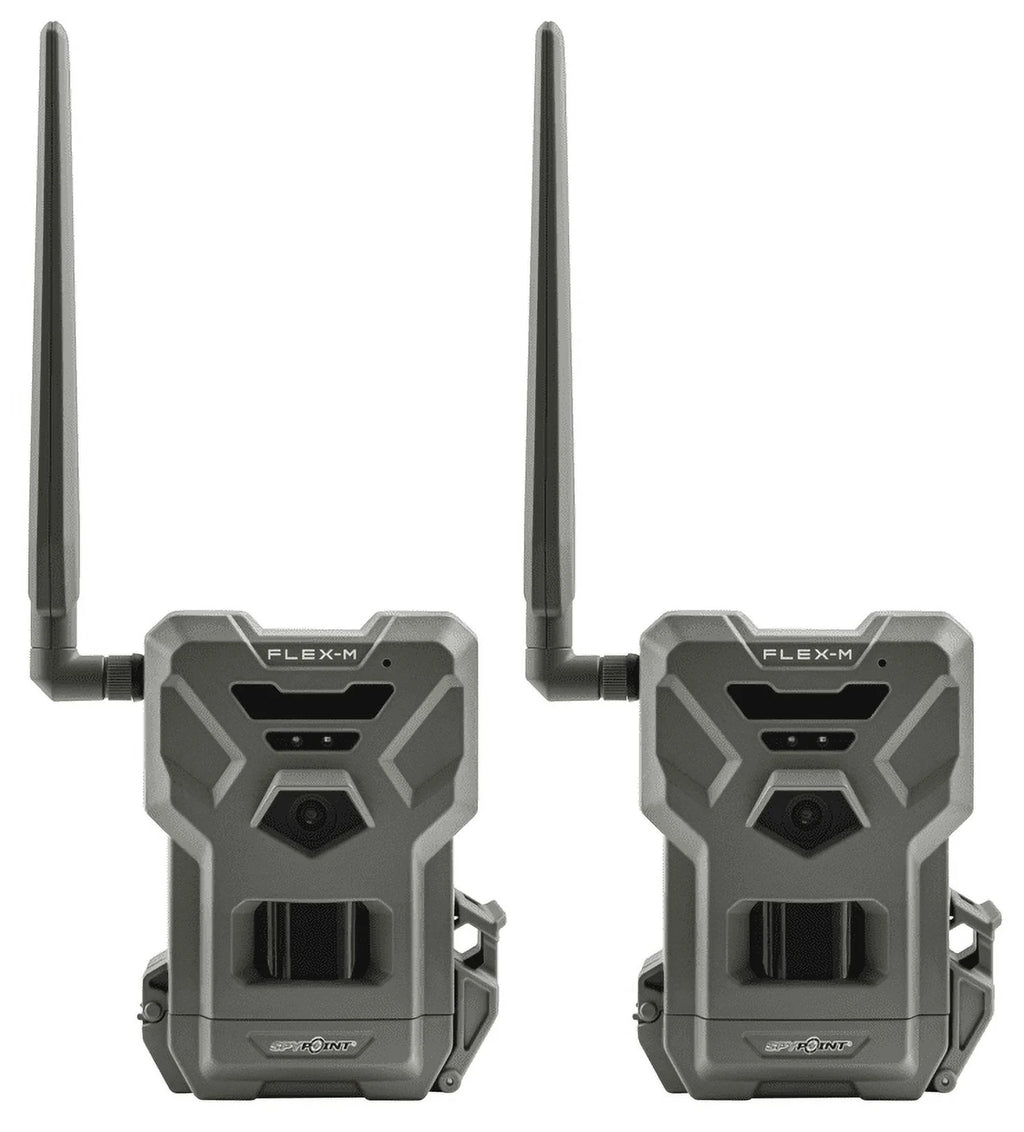 SPYPOINT Flex - M Twin Pack Cellular Trail Camera - Hunting Trail Monitor with GPS, Night Vision, Dual - Sim LTE, IP65 Water - Resistant