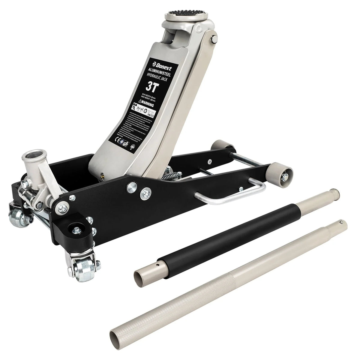 Donext 3 Ton Low Profile Racing Floor Jack - Aluminum and Steel Construction, Dual Pistons Quick Lift Pump, Lifting Range 3.54"-19.69"