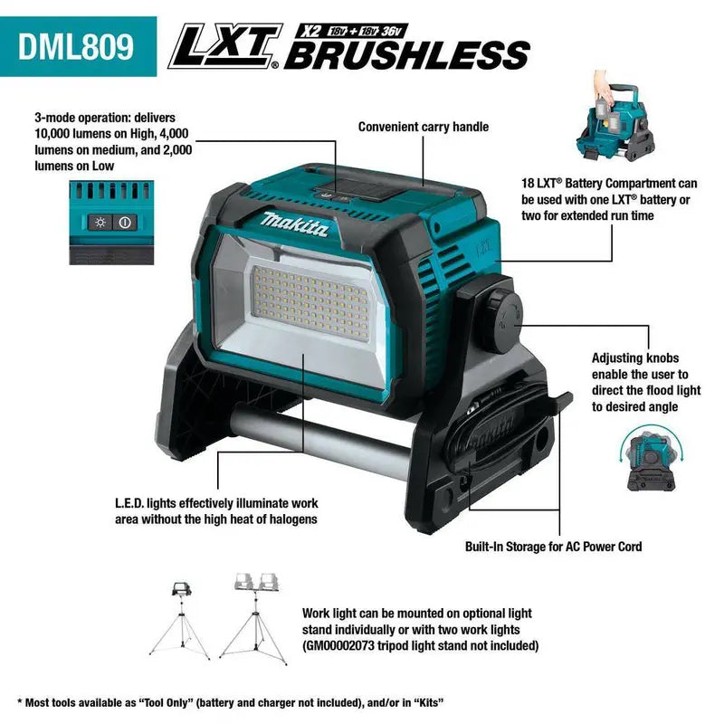 DML809 18V X2 LXT Lithium-Ion Cordless Work Light  2 Pack (Light Only)