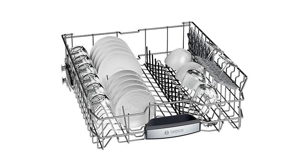 Bosch - 800 Series 24" Top Control Built-In Dishwasher with CrystalDry, Stainless Steel Tub, 3rd Rack, 42 dBa - Custom Panel Ready