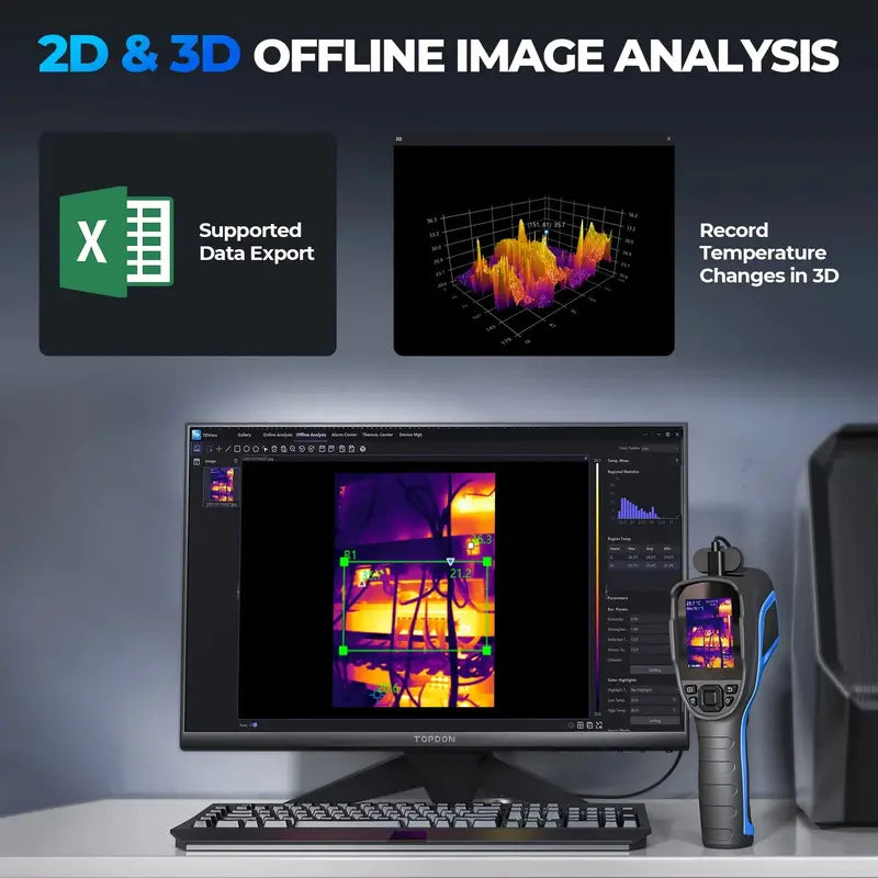 TOPDON TC100 Thermal Imaging Camera – 256×192 IR Resolution, Handheld Diagnostic Tool