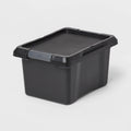 7gal Small Latching Storage Tote Black - Brightroom
