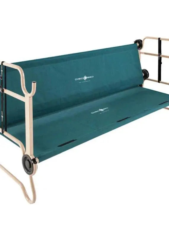 Disc-O-Bed Cam-O-Bunk Large Double Cot  Benchable Military-Grade Camping Cot with Integrated Storage Organizers