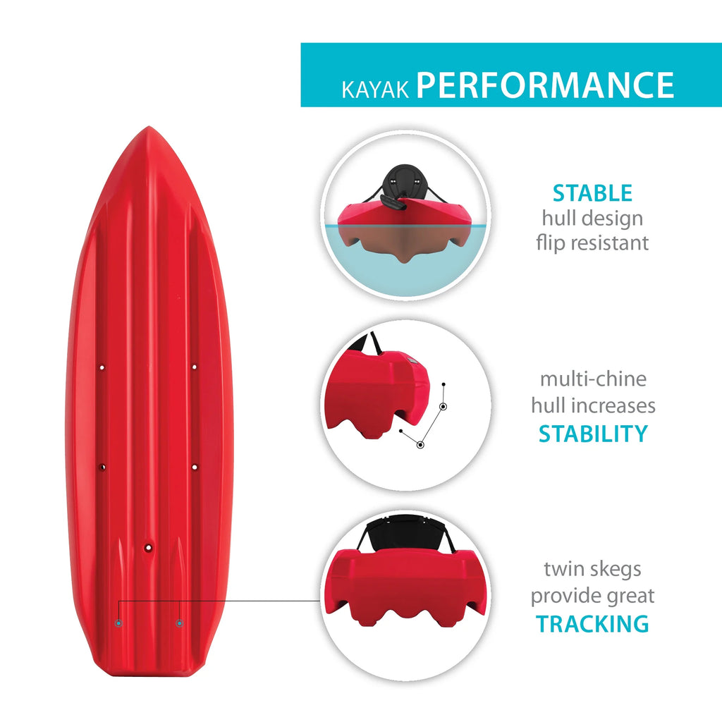 Lifetime Daylite 8 Ft Sit - on - Top Kayak, Red (90775)