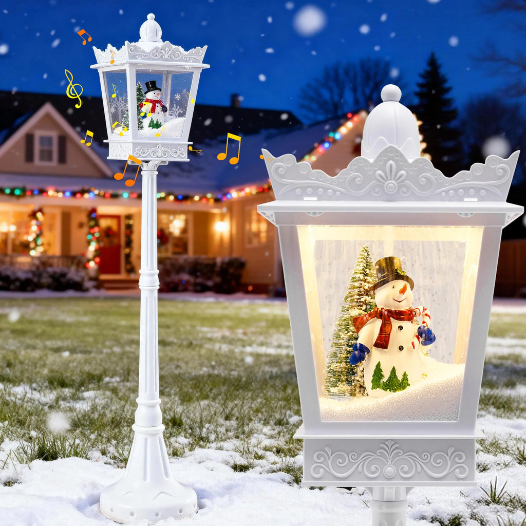 Tangkula 8 ft Musical Christmas Street Light Indoor/Outdoor Lamp Post with Warm White LEDs