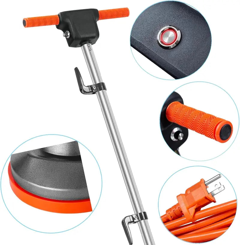 Commercial-Grade Floor Scrubber Machine  Heavy-Duty Cleaner & Polisher with Interchangeable Brushes/Pads for Tile, Grout, Hardwood & Carpet  No-Kneel Operation