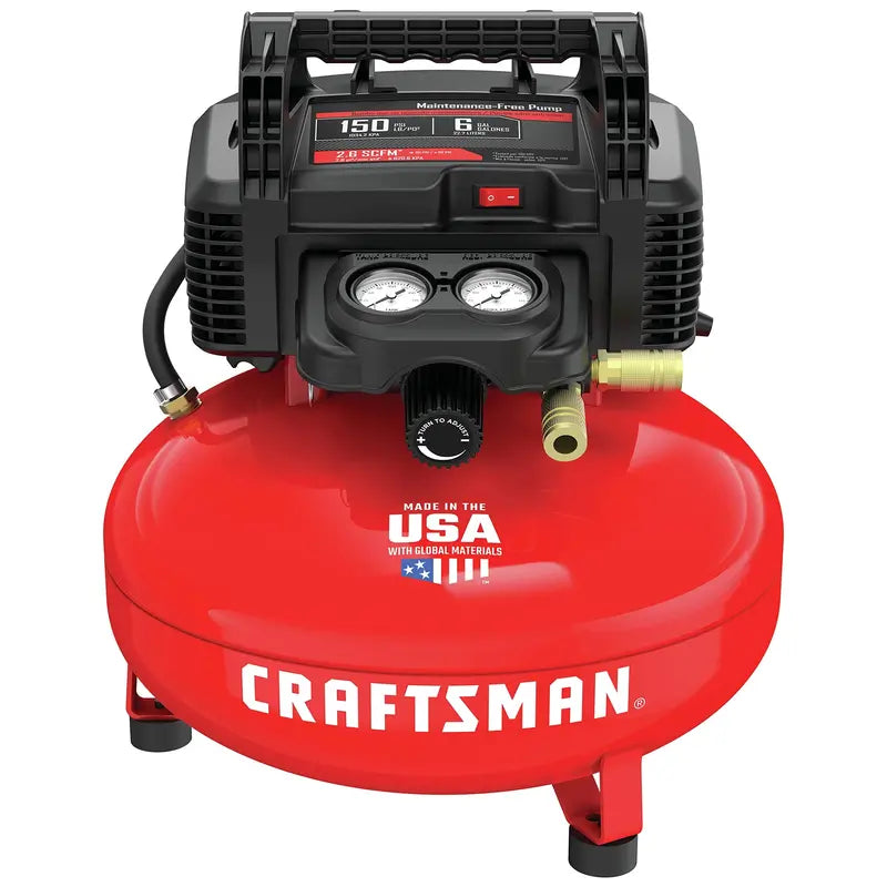 CRAFTSMAN 6 Gallon Portable Air Compressor, Oil-Free Pump, 150 Max PSI, 13-Piece Accessory Kit