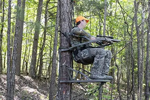 Summit Viper SD Aluminum Climbing Treestand, Foam Seat, 18 lbs, Supports 300 lbs, Includes Harness System