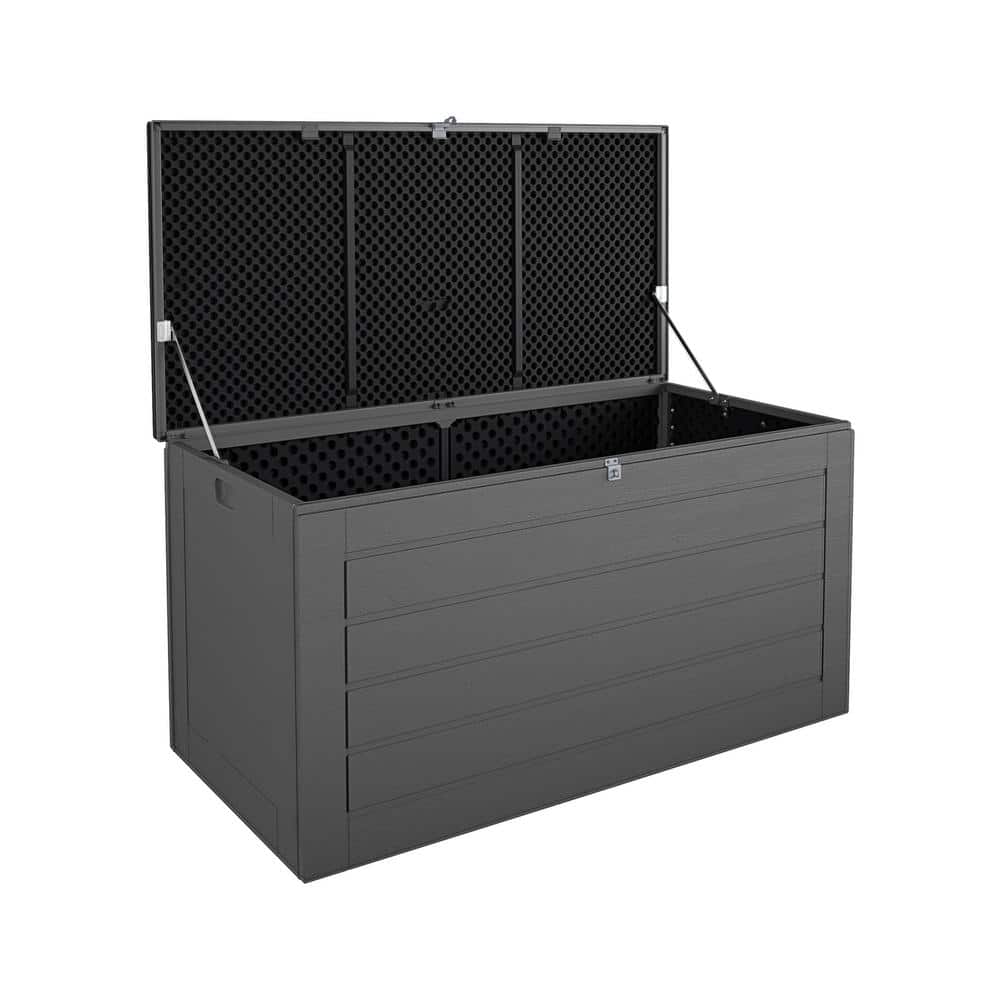 Cosco 88180BGY1E 180 Gal. Extra Large . Black and Charcoal Outdoor Deck Box