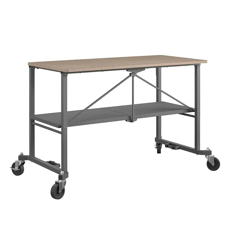 COSCO SmartFold Portable Workbench / Folding Utility Table with Locking Casters, 600 lb. Capacity, 51.4
