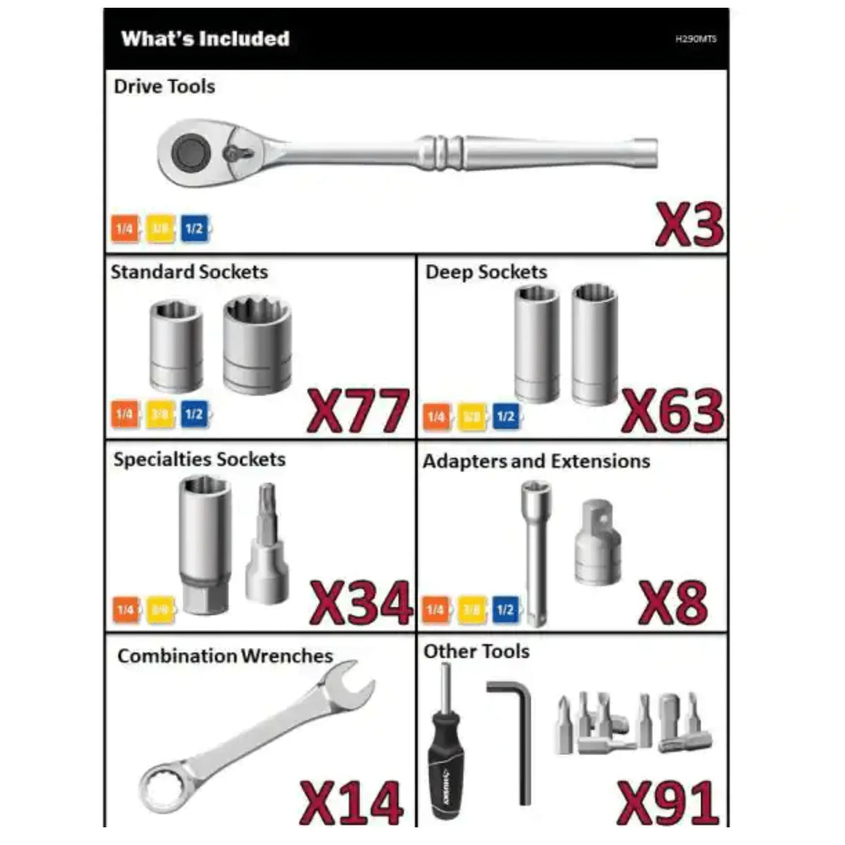 Husky Mechanics Tool Set . 290-Piece (H290MTS)