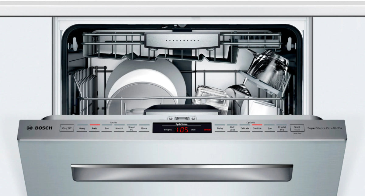 Bosch - 800 Series 24" Top Control Built-In Dishwasher with CrystalDry, Stainless Steel Tub, 3rd Rack, 40 dBa - Stainless steel