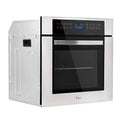 Empava 24 Inch Electric Single Wall Oven 10 Cooking Functions Deluxe 360° ROTISSERIE with Sensitive Touch Control in Stainless Steel