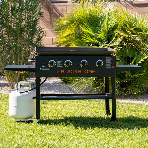 4 - Burner 36" Griddle Cooking Station with Side Shelves