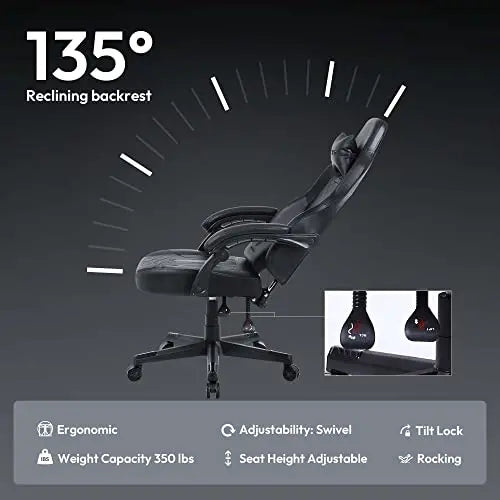 Dowinx Gaming Chair with Pocket Spring Cushion, Ergonomic Computer Chair High Back