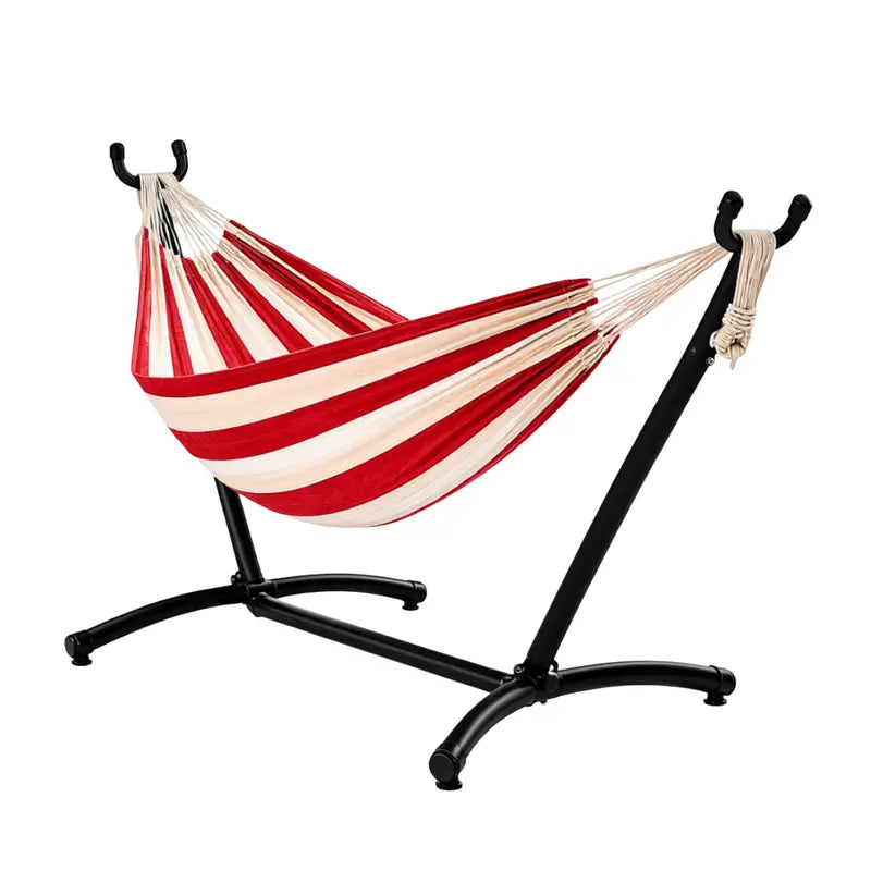 Sturdy Double Hammock Kit with Steel Stand for Yard, Patio, or Garden
