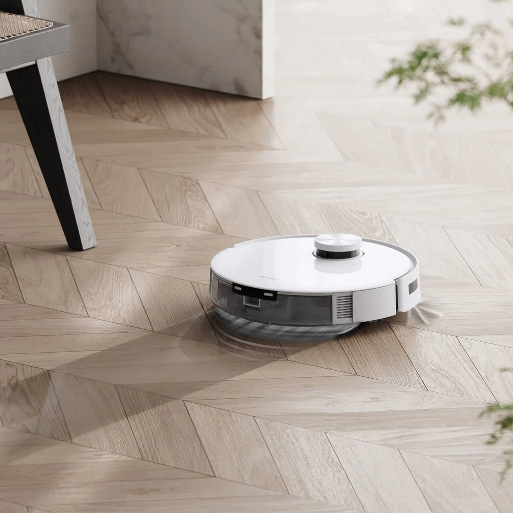 ECOVACS Robotics - DEEBOT T10+ Wi-Fi Connected Robot Vacuum & Mop with Auto Empty, Laser Mapping and AI Object Recognition and Avoidance - WHITE
