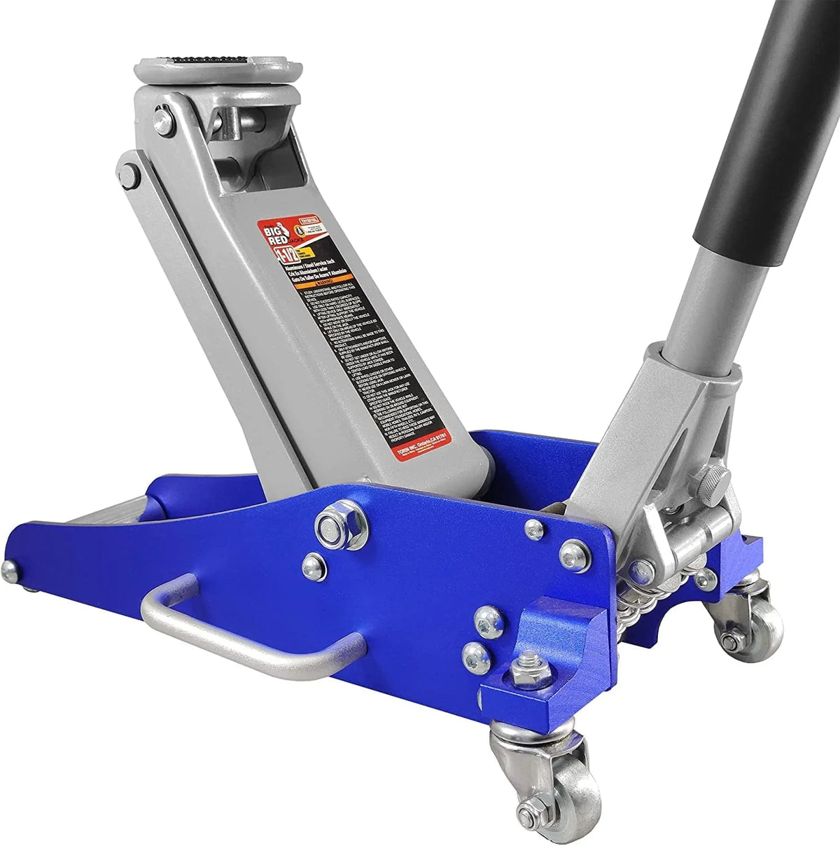 Big Red 1.5 Ton Floor Jack Aluminum and Steel Hydraulic Low Profile Car Jack Quick Lift,Blue,W815LR