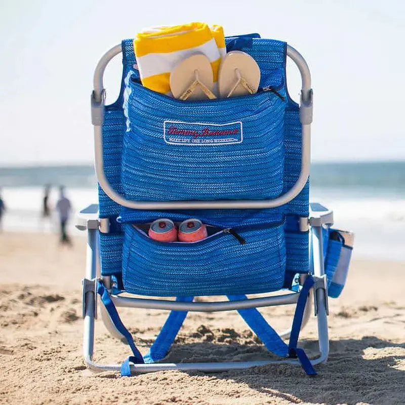 Tommy Bahama Backpack Beach Chairs – 2-Pack, Lightweight, Portable, Blue Colorway