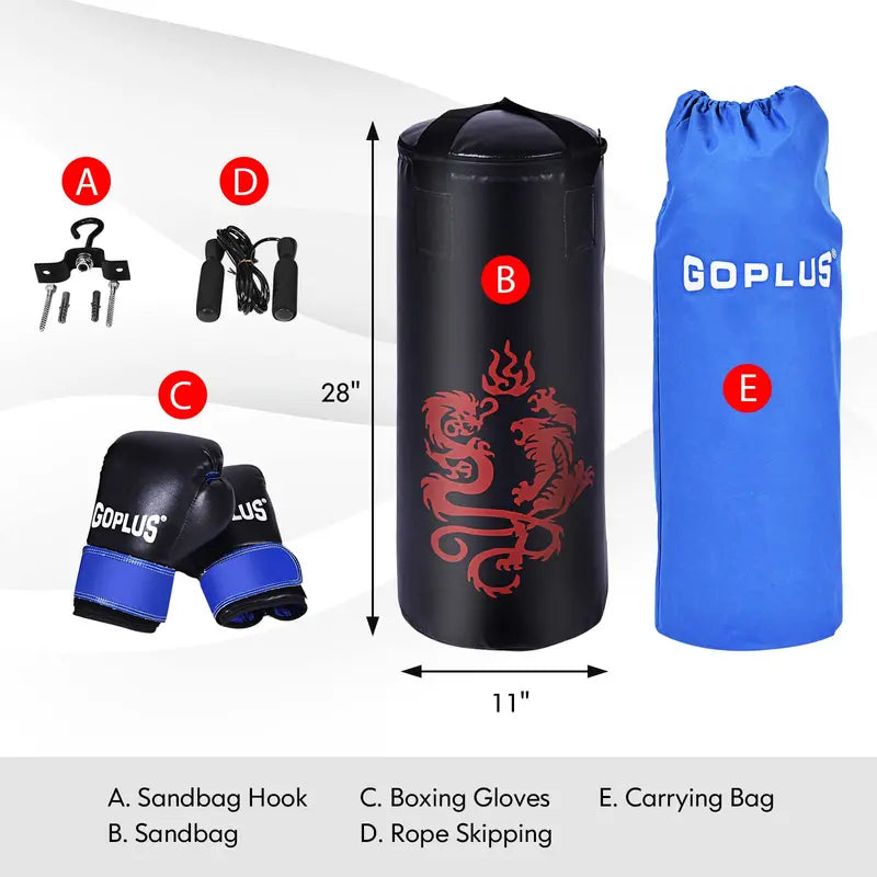 Complete Boxing Training Set  40-LB Heavy Bag, Gloves, Duffel Bag & Jump Rope