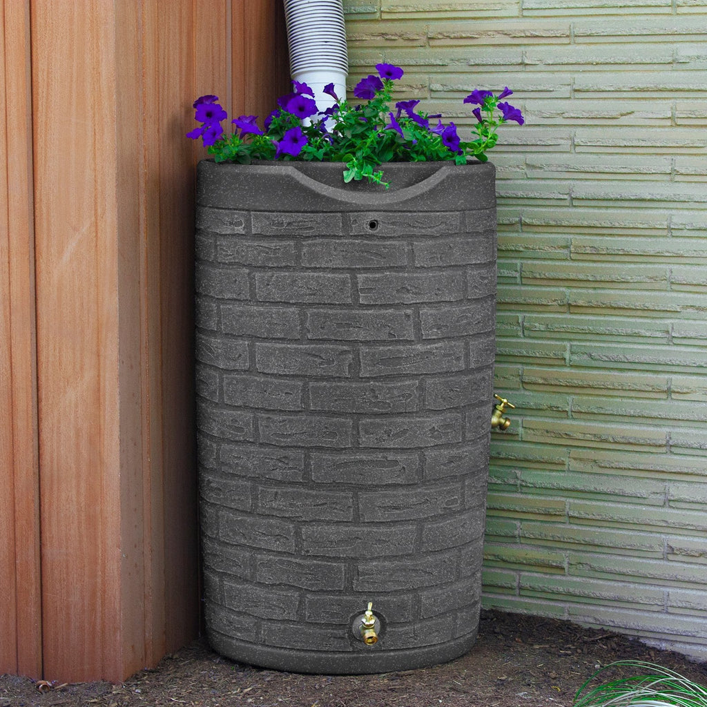 Good Ideas IMP-D50-DAR Impressions Downton Rain Saver Rain Barrel . 50 Gallon . Dark Granite