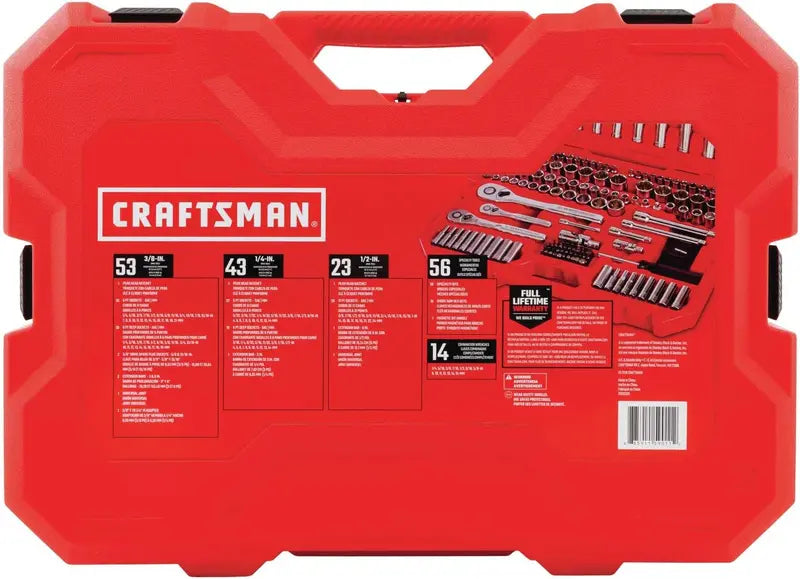 CRAFTSMAN 189-Piece Mechanics Tool Set  Includes 1/4 and 3/8 Drive Ratchets, Sockets, and Accessories (CMMT12134)