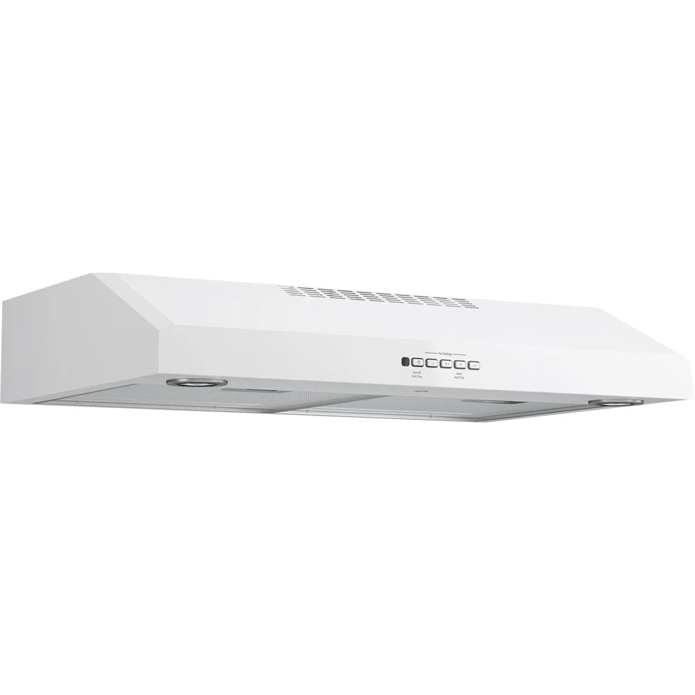 GE - 30" Convertible Range Hood - White on white