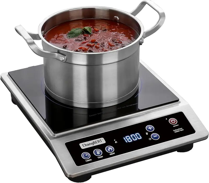 Stainless Steel Portable Induction Cooktop with 8-Inch Heating Zone