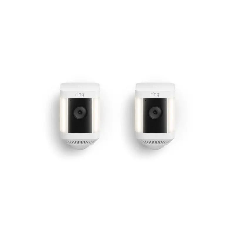 Spotlight Cam Plus Outdoor Smart Security Camera, White (2-pack) – Battery Powered