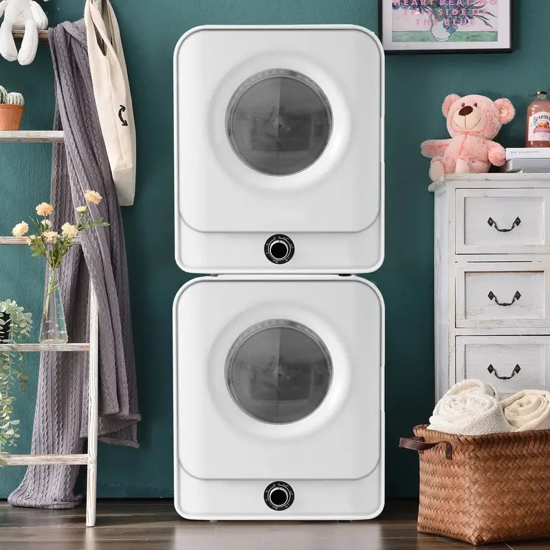 Compact Front-Load Clothes Dryer  1.95 Cu. Ft., 830W, 5 Drying Modes, Stainless Drum, White