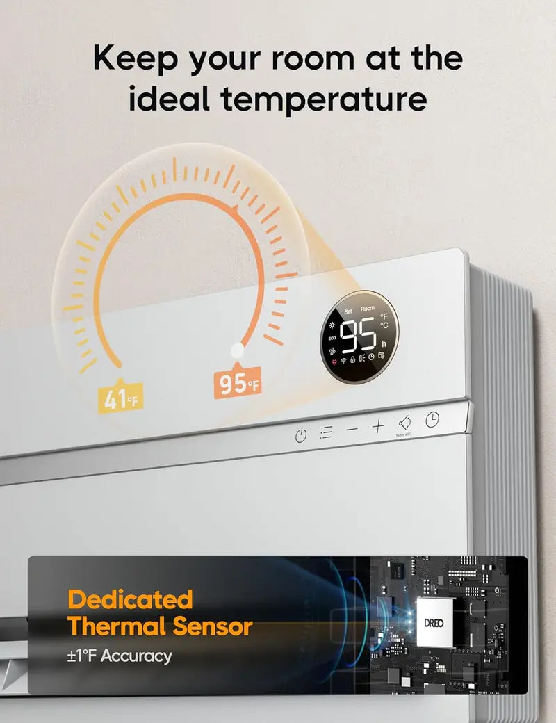 Dreo WH719S Smart Wall Heater | 1500W Vertical Oscillating Heater with 120 Sweep, Alexa Integration, 24H Timer, Remote & Adjustable Thermostat for Compact Spaces