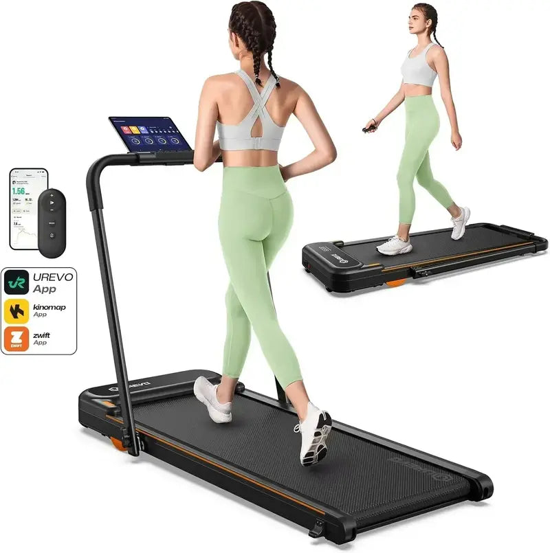 Urevo Strol 2E Smart Folding Treadmill – Dual LED Screens & 2-in-1 Portability