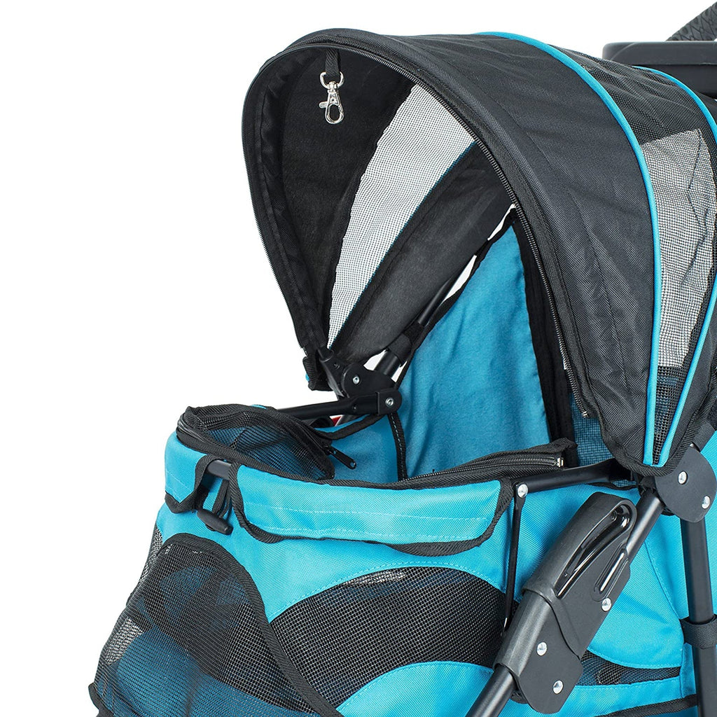 Durable Folding Pet Stroller with Mesh Sides for Dogs & Cats, Mermaid (Open Box)