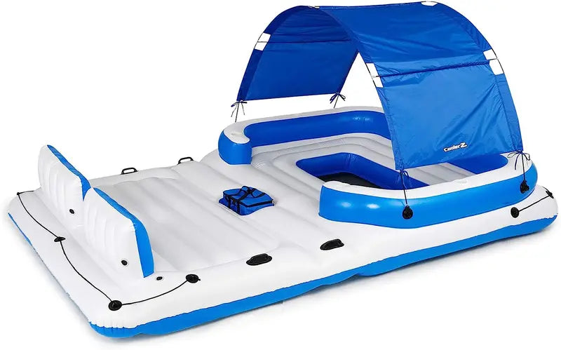 Tropical Breeze 6-Person Floating Island Raft for Lakes and Pools