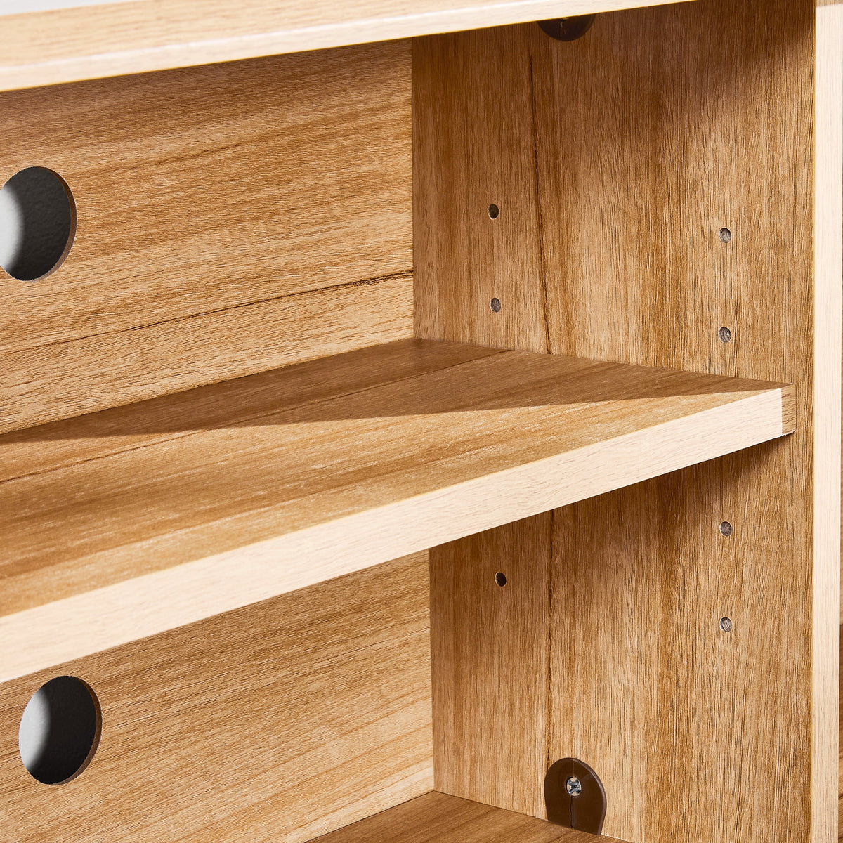 Your Zone Easy to Assemble Storage Bed with Bookcase Headboard, Twin, Natural Teak Finish