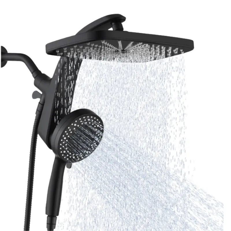 Square Rainfall Shower System – 10 Spray Modes, Handheld Unit, 2.5 GPM Flow Rate