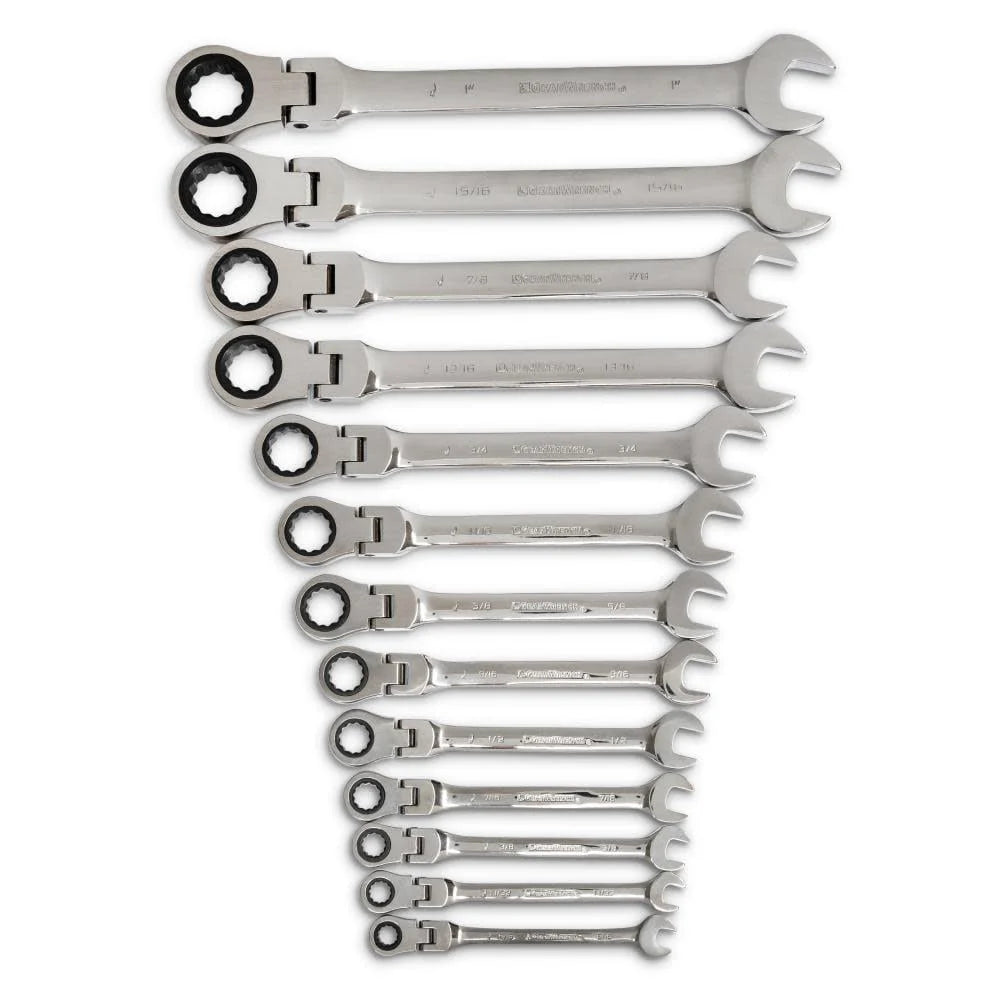 GearWrench 9702 13-Piece SAE Flex-Head Combination Ratcheting Wrench Set