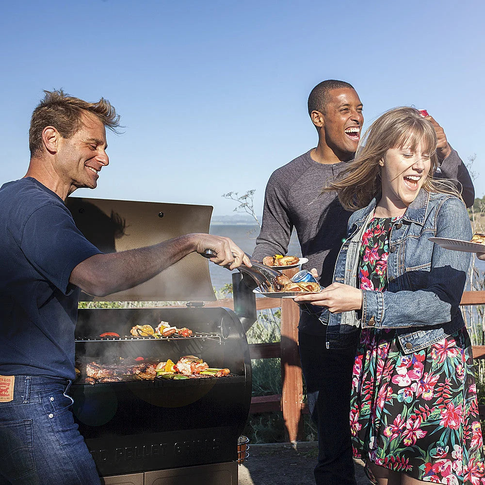 Z Grills ZPG-700E - Wood Pellet Grill and Smoker with Cabinet Storage 694 sq. in. - Stainless Steel