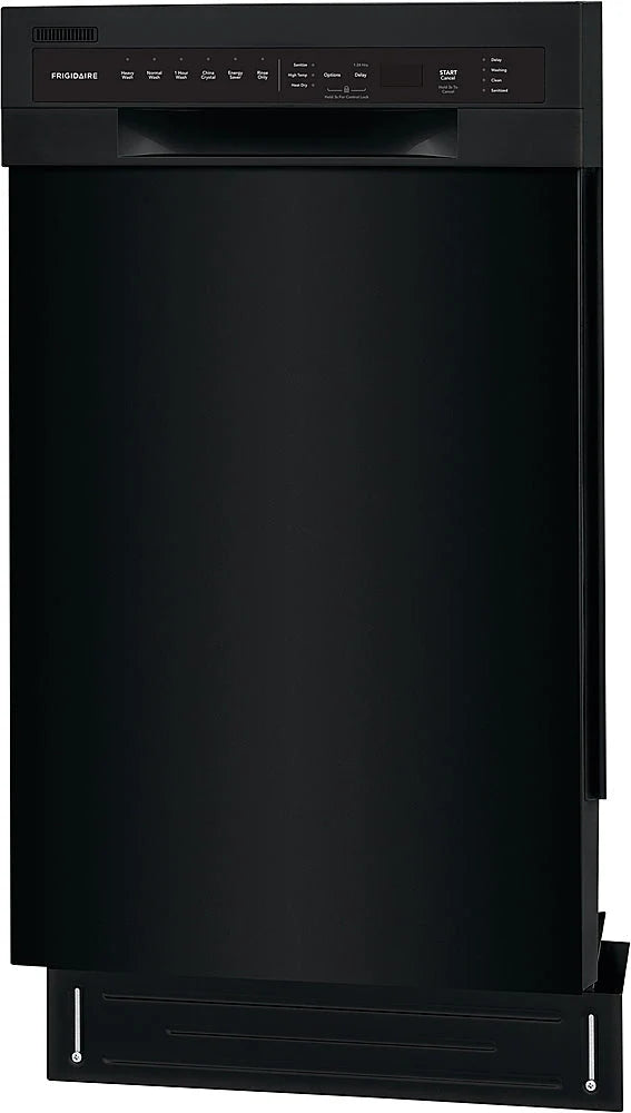 Frigidaire - 18" Compact Front Control Built-In Dishwasher with Stainless Steel Tub, 52 dBA - Black