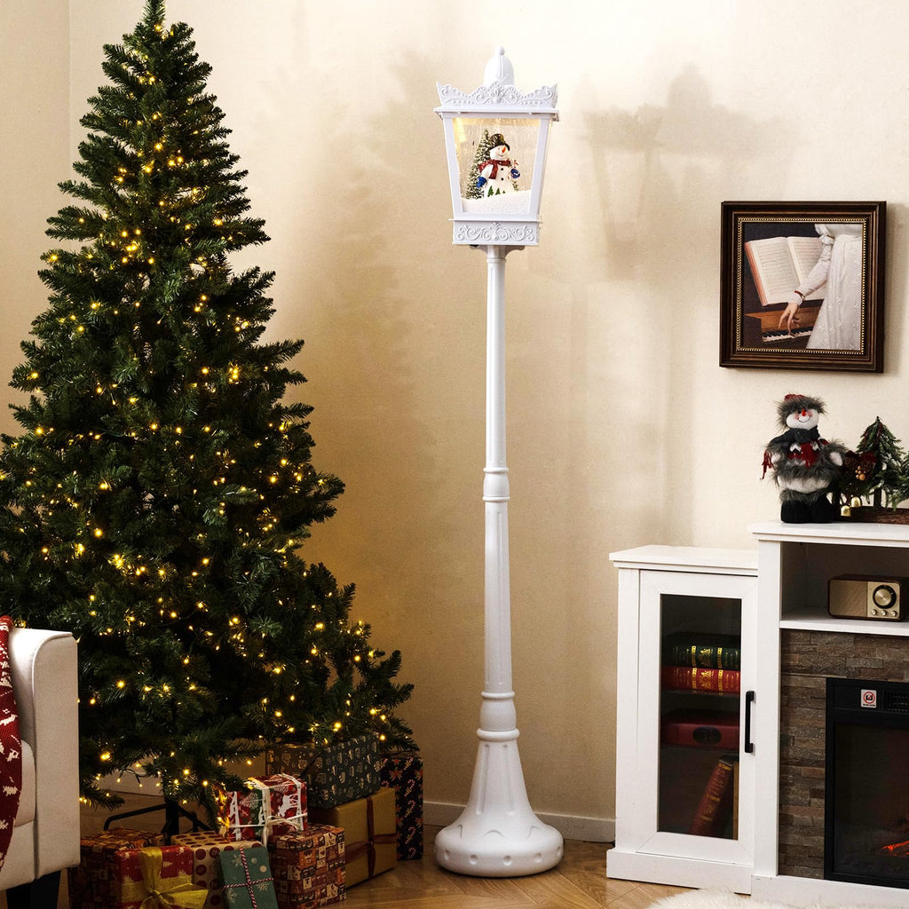 Tangkula 8 ft Musical Christmas Street Light Indoor/Outdoor Lamp Post with Warm White LEDs